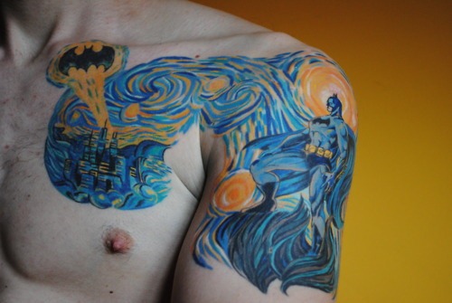 Van-Gogh-Starry-Night-Batman-Tattoo